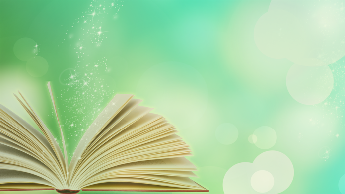 book with green background sparkle